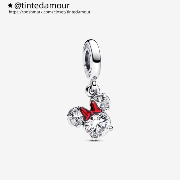 Pandora Disney Minnie Mouse Silhouette Dangle Charm - Picture 1 of 6